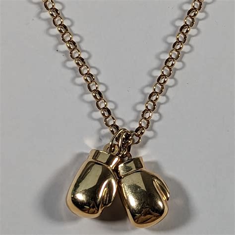 stainless steel boxing glove necklace|9ct gold boxing glove pendant.